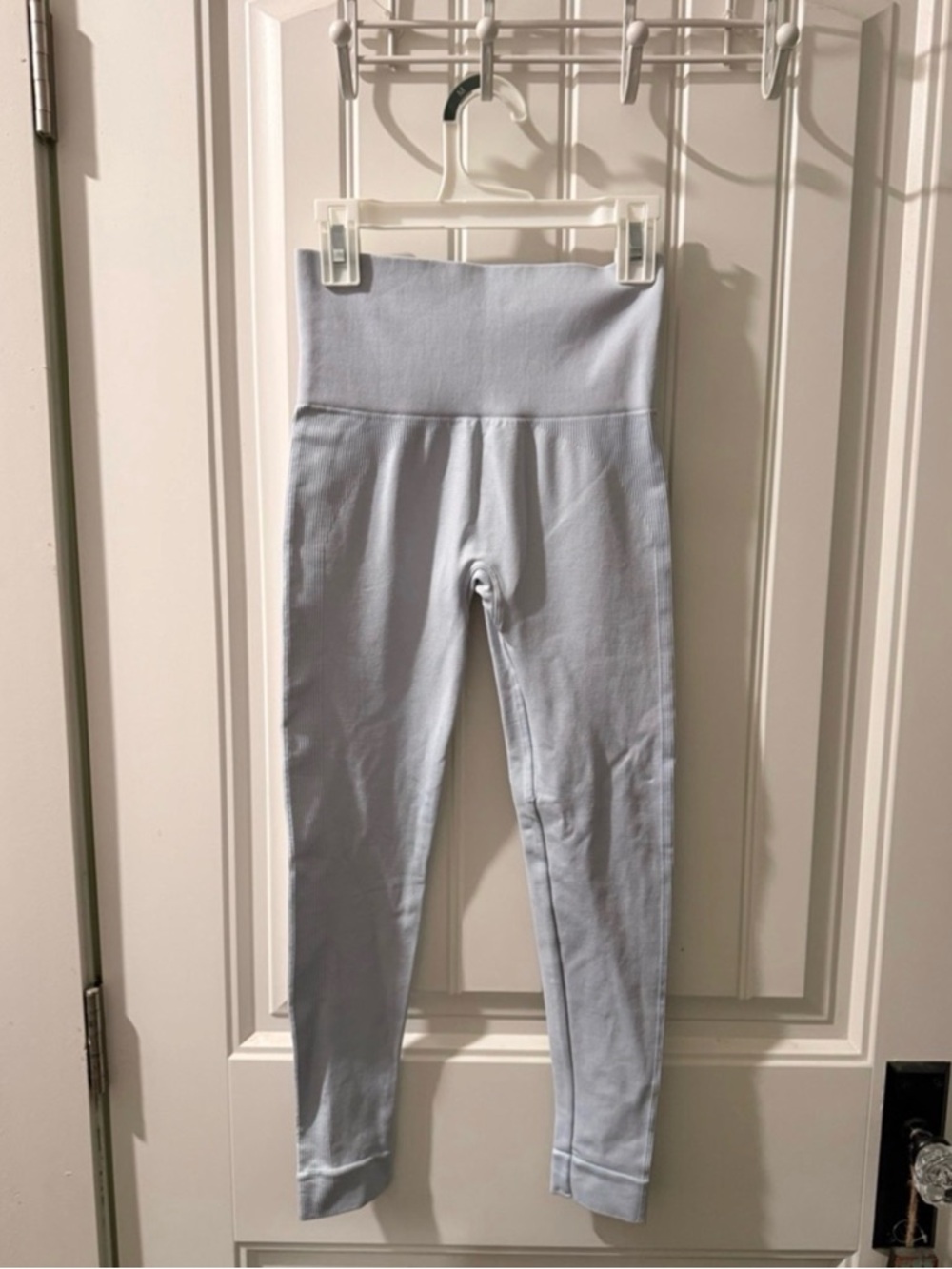 High-Waist Light Blue Leggings/bra set